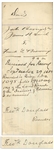 Frederick Douglass Document Signed as Recorder of Deeds